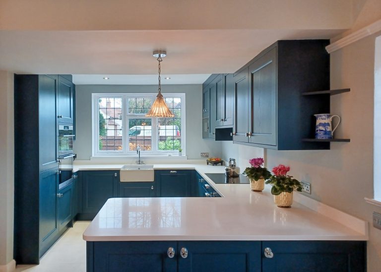 Beaded Shaker Kitchen In Dark Blue 3 | Colourhill Kitchens, Nottinghamshire