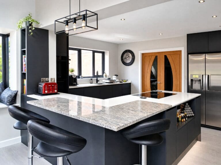 Navy island, granite top kitchen by Colourhill